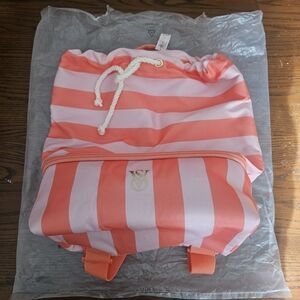 Striped Pink and White Kids Backpack